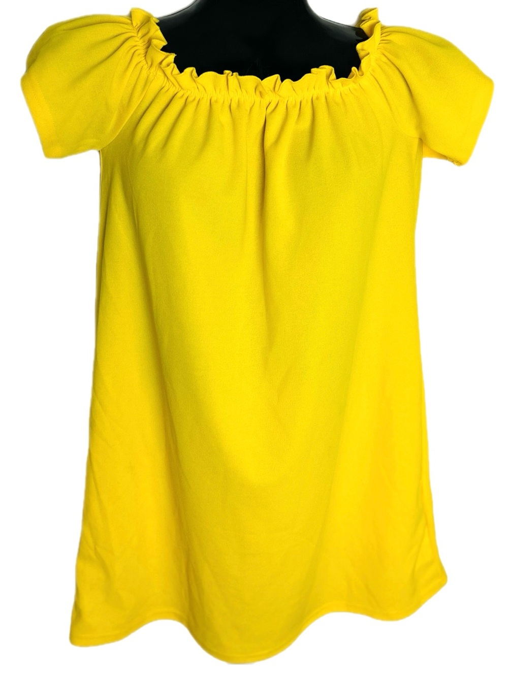 Bright Yellow Ruffle-Neck Summer Dress - Picture 6 of 15